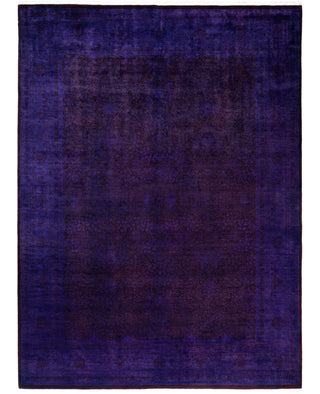 Contemporary Overdyed Wool Hand Knotted Purple Area Rug 9' 3" x 12' 8"