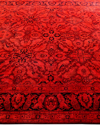 Contemporary Hand-Knotted Overdyed Red Area Rug 6' 1" x 8' 10"