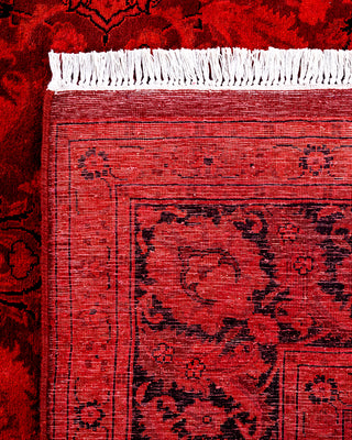 Contemporary Hand-Knotted Overdyed Red Area Rug 6' 1" x 8' 10"