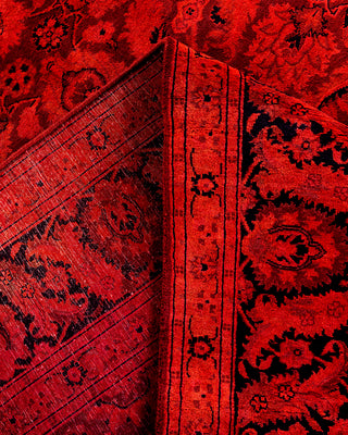 Contemporary Hand-Knotted Overdyed Red Area Rug 6' 1" x 8' 10"