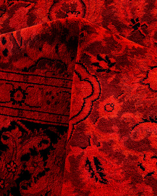 Contemporary Hand-Knotted Overdyed Red Area Rug 6' 1" x 8' 10"