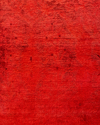 Contemporary Hand-Knotted Overdyed Red Area Rug 9' 0" x 11' 10"