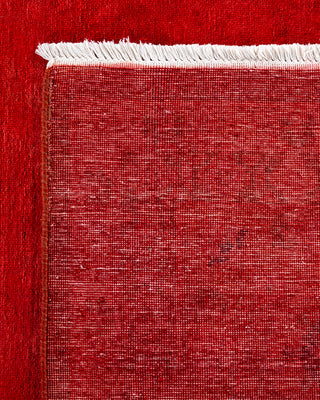 Contemporary Hand-Knotted Overdyed Red Area Rug 9' 0" x 11' 10"