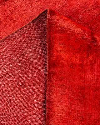 Contemporary Hand-Knotted Overdyed Red Area Rug 9' 0" x 11' 10"