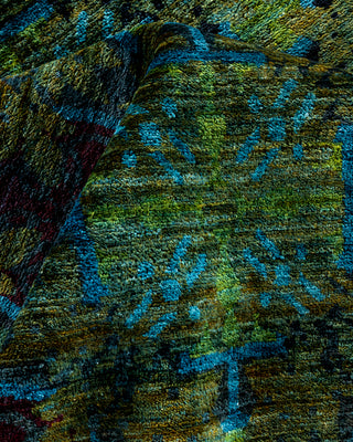 Contemporary Hand Knotted  Green Area Rug 9' 0" x 11' 10"