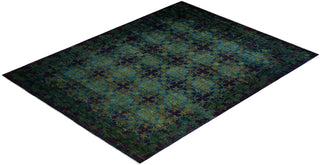 Contemporary Hand Knotted  Green Area Rug 9' 0" x 11' 10"