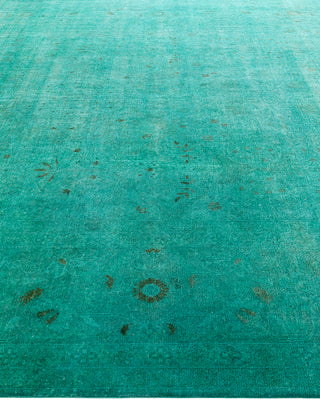 Contemporary Hand-Knotted Overdyed Blue Area Rug 9' 0" x 11' 10"