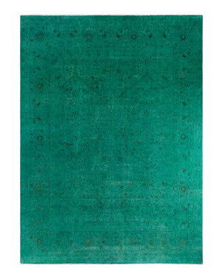 Contemporary Overyed Wool Hand Knotted Blue Area Rug 9' 0" x 11' 10"