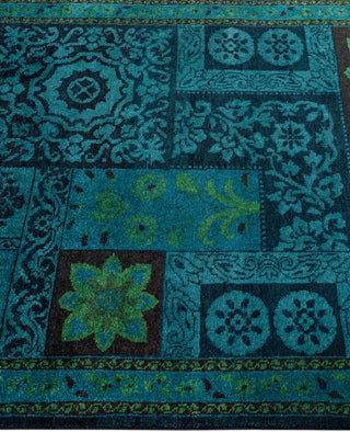 Contemporary Overdyed Wool Hand Knotted Black Area Rug 3' 2" x 5' 3"
