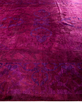 Modern Overdyed Hand Knotted Wool Pink Area Rug 10' 1" x 13' 5"