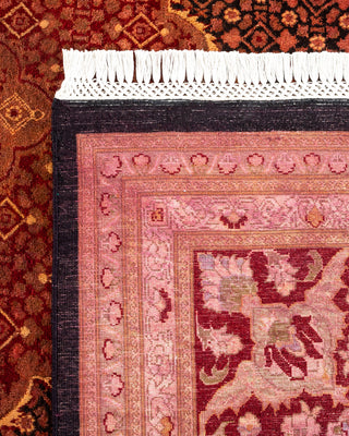 Contemporary Hand Knotted Overdyed Red Area Rug 9' 2" x 12' 3"