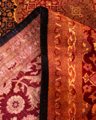 Contemporary Hand Knotted Overdyed Red Area Rug 9' 2" x 12' 3"