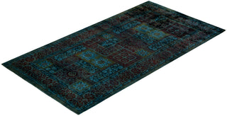Modern Overdyed Hand Knotted Wool Multi Area Rug 5' 3" x 9' 10"