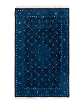 Modern Fine Vibrance Blue Area Rug 3' 3" x 5' 3"