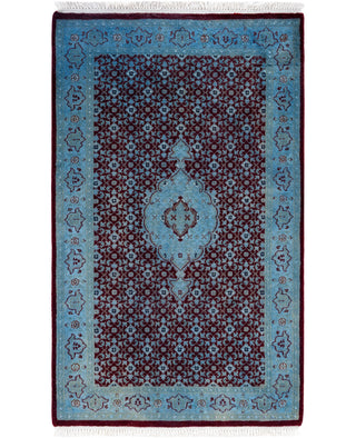 Contemporary Overdyed Wool Hand Knotted Red Area Rug 3' 3" x 5' 4"