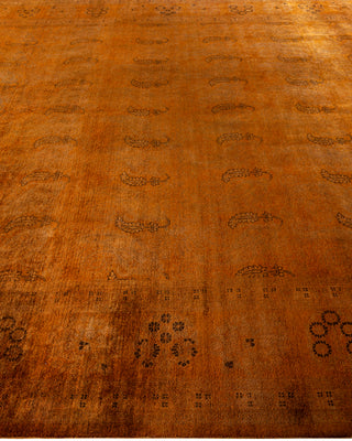 Contemporary Hand Knotted  Yellow Area Rug 8' 10" x 11' 10"