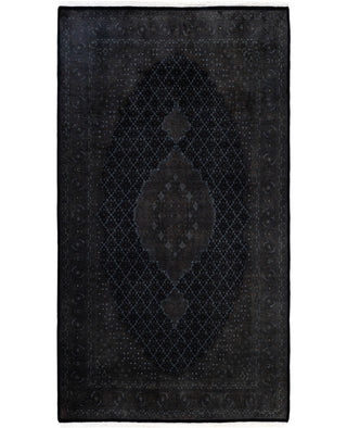 Contemporary Overdyed Wool Hand Knotted Black Area Rug 5' 7" x 10' 0"