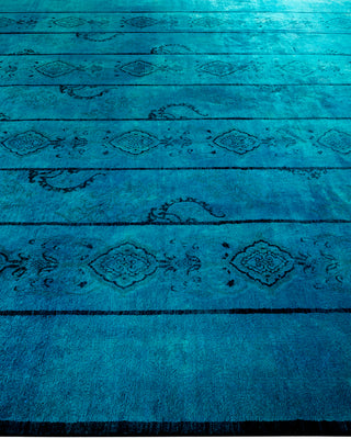 Contemporary Hand Knotted  Blue Area Rug 9' 2" x 11' 1"