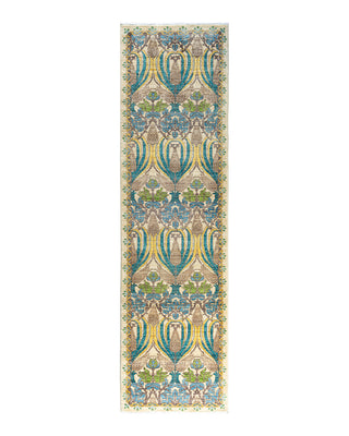 Arts & Crafts, One-of-a-Kind Hand-Knotted Runner Rug - Ivory, 2' 6" x 9' 3"
