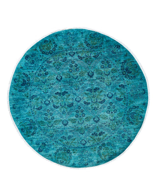 Vibrance, One-of-a-Kind Hand-Knotted Area Rug - Blue, 6' 1" x 6' 1"