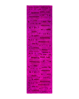 Vibrance, One-of-a-Kind Hand-Knotted Runner Rug - Pink, 3' 0" x 10' 0"