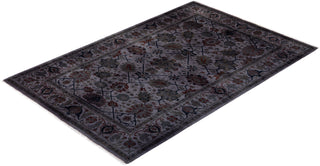 Contemporary Hand Knotted Overdyed Gray Area Rug 3' 4" x 5' 0"