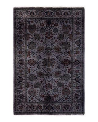 Contemporary Fine Vibrance Gray Wool Area Rug 3' 4" x 5' 0"