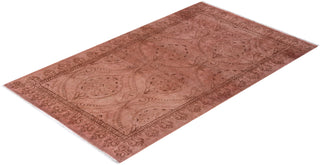 Contemporary Hand Knotted Overdyed Pink Area Rug 3' 1" x 5' 1"