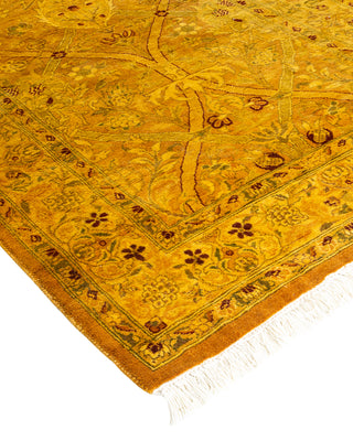 Modern Overdyed Hand Knotted Wool Yellow Area Rug 2' 6" x 9' 5"