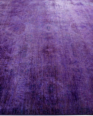 Modern Overdyed Hand Knotted Wool Purple Area Rug 8' 2" x 9' 10"