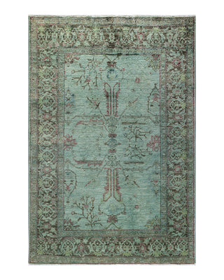 Contemporary Fine Vibrance Blue Wool Area Rug 4' 3" x 6' 4"