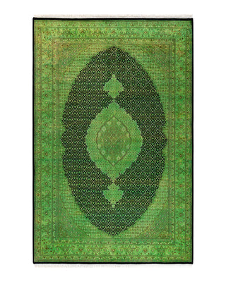 Modern Fine Vibrance Green Area Rug 6' 1" x 9' 3"