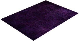 Modern Overdyed Hand Knotted Wool Purple Area Rug 9' 10" x 13' 10"