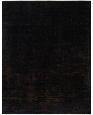 Contemporary Overdyed Wool Hand Knotted Black Area Rug 8' 1" x 10' 1"
