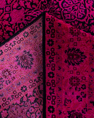 Contemporary Hand-Knotted Overdyed Pink Area Rug 6' 1" x 9' 1"