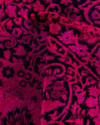 Contemporary Hand-Knotted Overdyed Pink Area Rug 6' 1" x 9' 1"