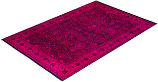 Contemporary Hand-Knotted Overdyed Pink Area Rug 6' 1" x 9' 1"