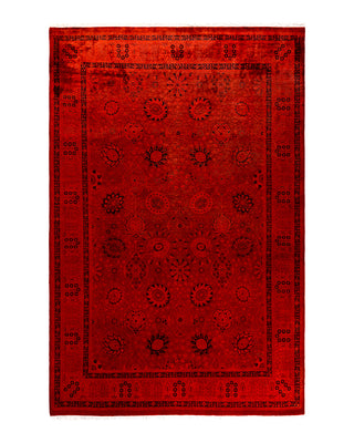 Modern Fine Vibrance Orange Area Rug 6' 1" x 9' 3"