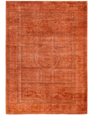 Contemporary Overdyed Wool Hand Knotted Pink Area Rug 6' 2" x 8' 4"