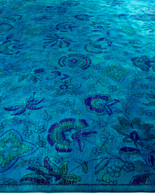 Contemporary Hand Knotted  Blue Area Rug 9' 1" x 12' 3"