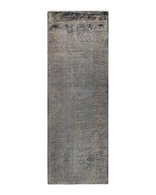 Contemporary Fine Vibrance Gray Wool Area Rug 2' 8" x 8' 0"