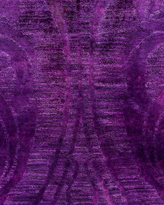 Contemporary Hand-Knotted Overdyed Purple Area Rug 9' 0" x 12' 5"