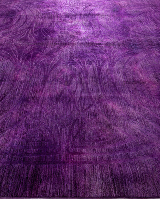 Contemporary Hand-Knotted Overdyed Purple Area Rug 9' 0" x 12' 5"