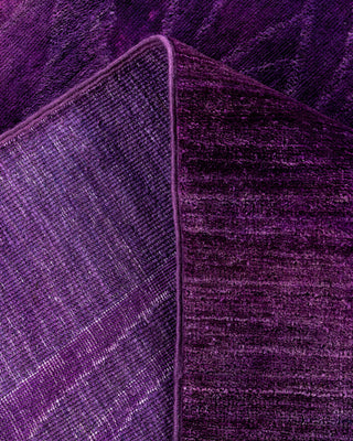 Contemporary Hand-Knotted Overdyed Purple Area Rug 9' 0" x 12' 5"