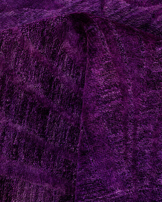 Contemporary Hand-Knotted Overdyed Purple Area Rug 9' 0" x 12' 5"