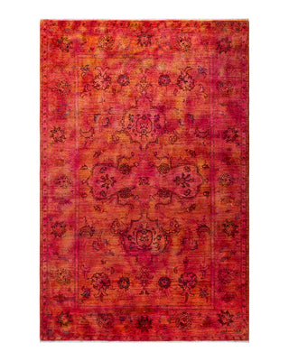 Contemporary Fine Vibrance Pink Wool Area Rug 5' 2" x 7' 10"