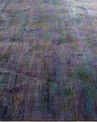 Contemporary Hand-Knotted Overdyed Purple Area Rug 9' 0" x 12' 9"