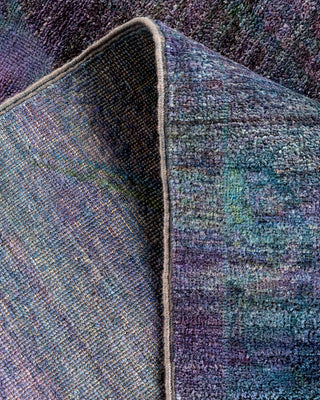 Contemporary Hand-Knotted Overdyed Purple Area Rug 9' 0" x 12' 9"
