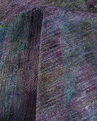 Contemporary Hand-Knotted Overdyed Purple Area Rug 9' 0" x 12' 9"