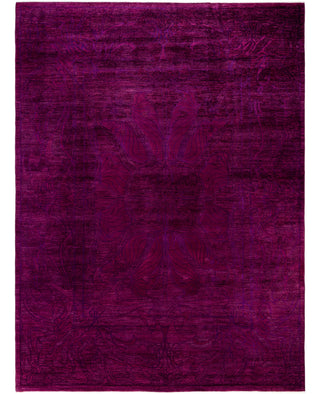 Contemporary Overdyed Wool Hand Knotted Purple Area Rug 8' 1" x 11' 10"
